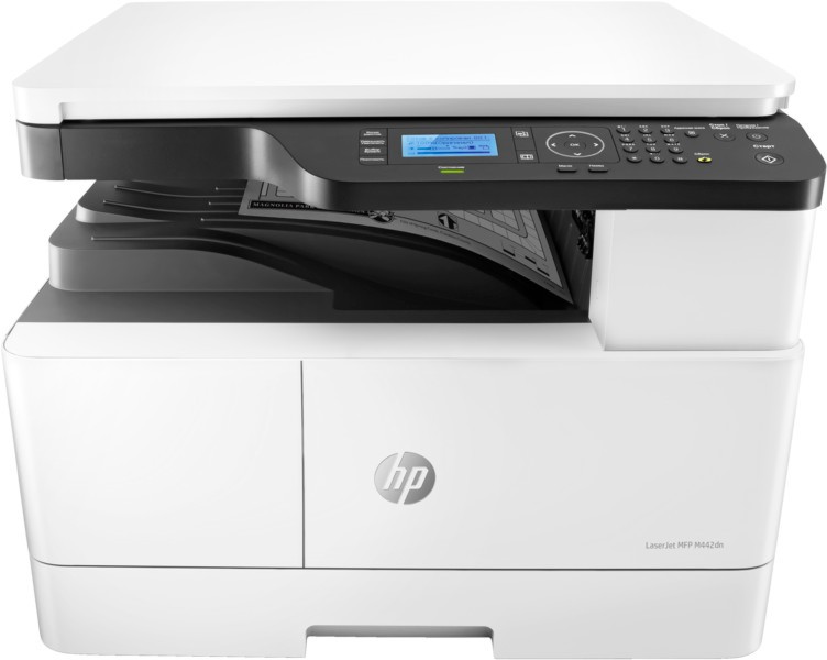 Лазерно мултифункционално устройство HP LaserJet MFP M442dn Лазерно мултифункционално устройство HP LaserJet MFP M442dn - Монохромен принтер / копир / скенер, 1200 x 1200 dpi, 24 pages/min, Wi-Fi, USB, A4, двустранен печат -