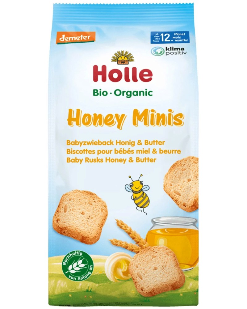 Био бебешки мини сухари с мед Holle - 100 g, за 12+ месеца - продукт