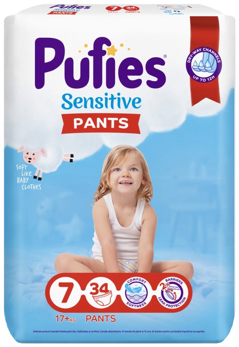  Pufies Sensitive Pants 7 XXL - 34 ,   17+ kg - 