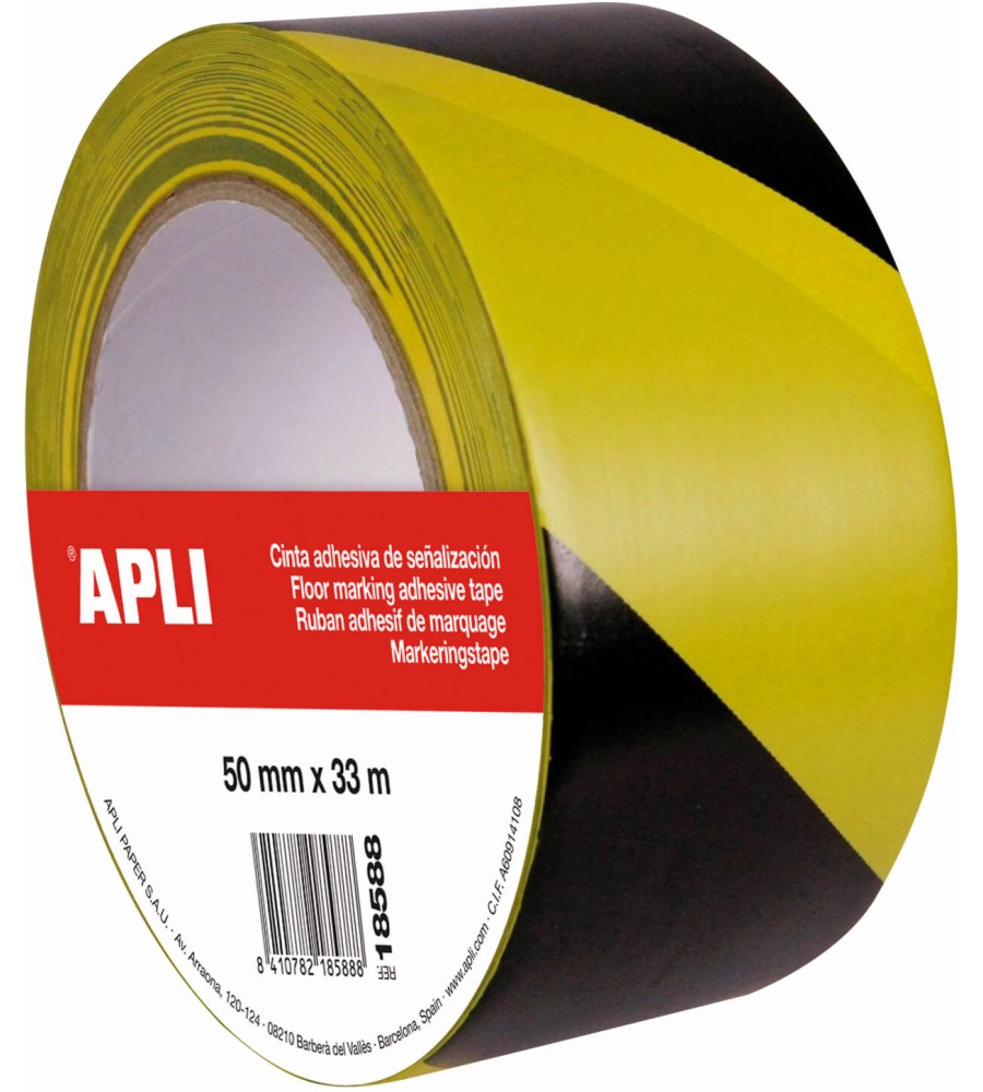Двуцветна маркираща лента за под Apli - 50 mm x 33 m - 