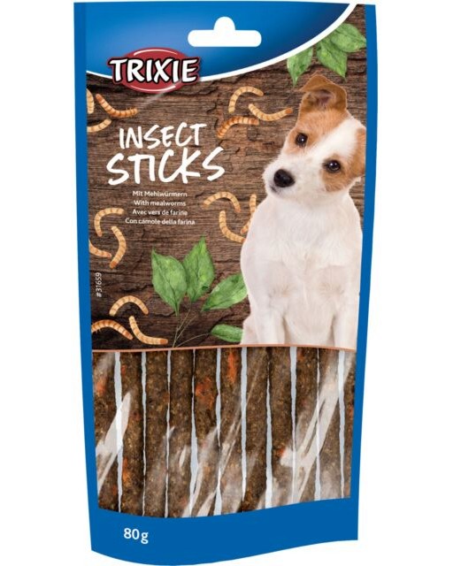 Пръчици за кучета с чувствително храносмилане Trixie Insect Sticks Пръчици за кучета с чувствително храносмилане Trixie Insect Sticks - 80 g, с насекоми - храна
