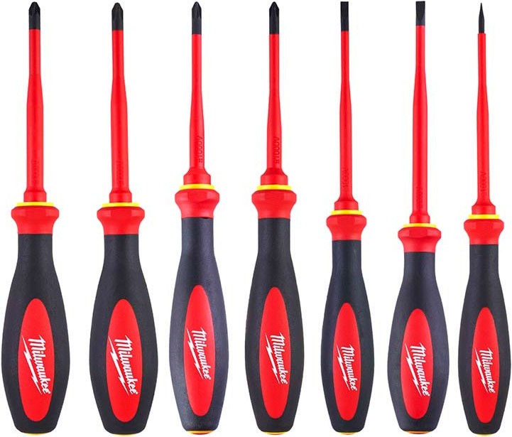 Изолирани отвертки Milwaukee VDE 1000 V Изолирани отвертки Milwaukee VDE 1000 V - 7 броя -