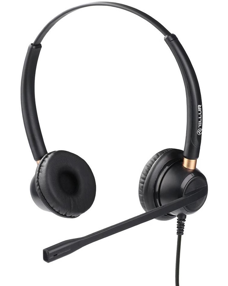 Професионални слушалки Tellur Voice 520N Професионални слушалки Tellur Voice 520N - С кабел с QD конектор и USB Type-A адаптер -