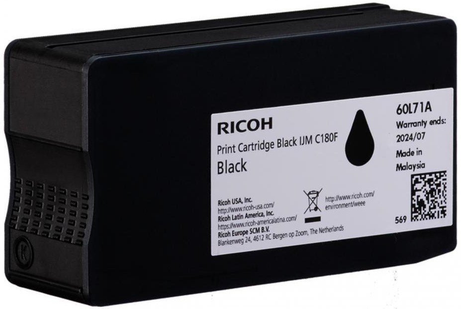 Касета с мастило за принтер RICOH 60L71A Black Касета с мастило за принтер RICOH 60L71A Black - 2000 страници -