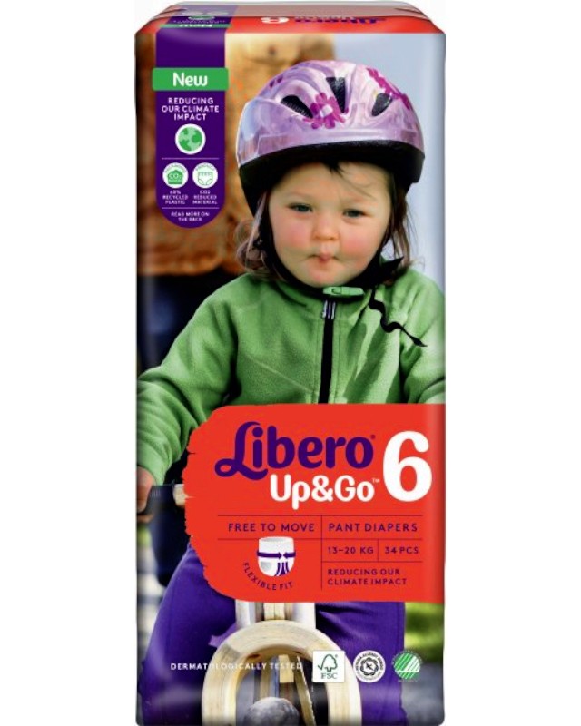 Гащички Libero Up & Go 6 - 34 броя, за бебета 13-20 kg - продукт