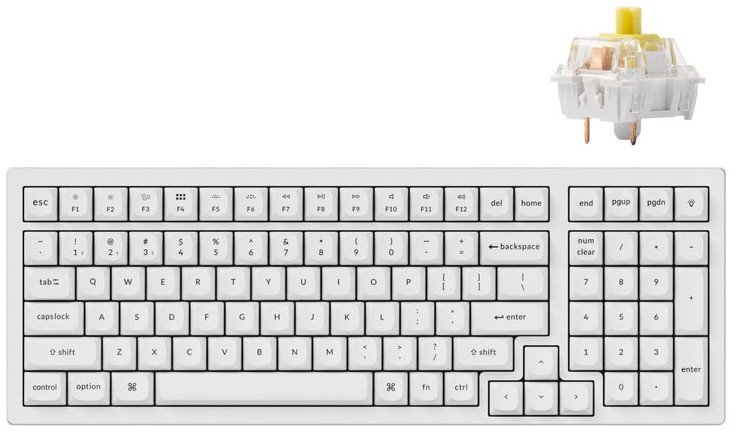    Keychron K4 Pro - 96%, Bluetooth, USB, ANSI Layout, Hot-Swap, Keychron K Pro Banana - 