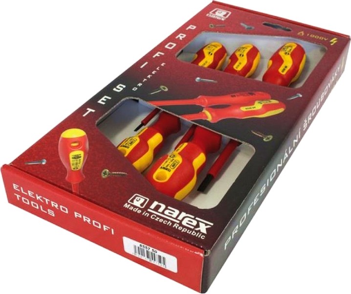 Изолирани отвертки Narex Bystrice VDE 1000 V Изолирани отвертки Narex Bystrice VDE 1000 V - 6 броя -