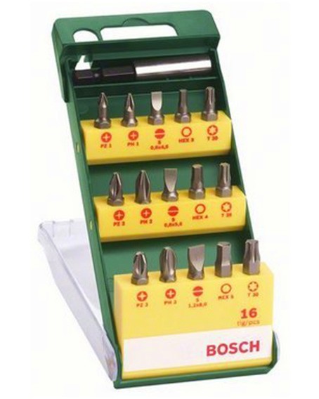 Комплект битове и магнитен държач Bosch - 16 части - 