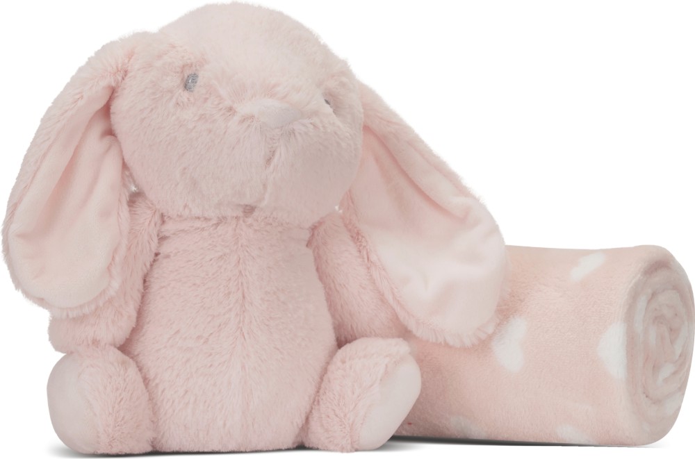 Бебешко одеяло Lorelli Nappy Бебешко одеяло Lorelli Nappy - 70 x 95 cm, с плюшена играчка зайче - продукт