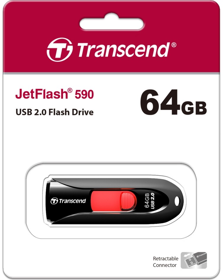 USB-� 2.0 ���� ����� 64 GB Transcend JetFlash 590 - 