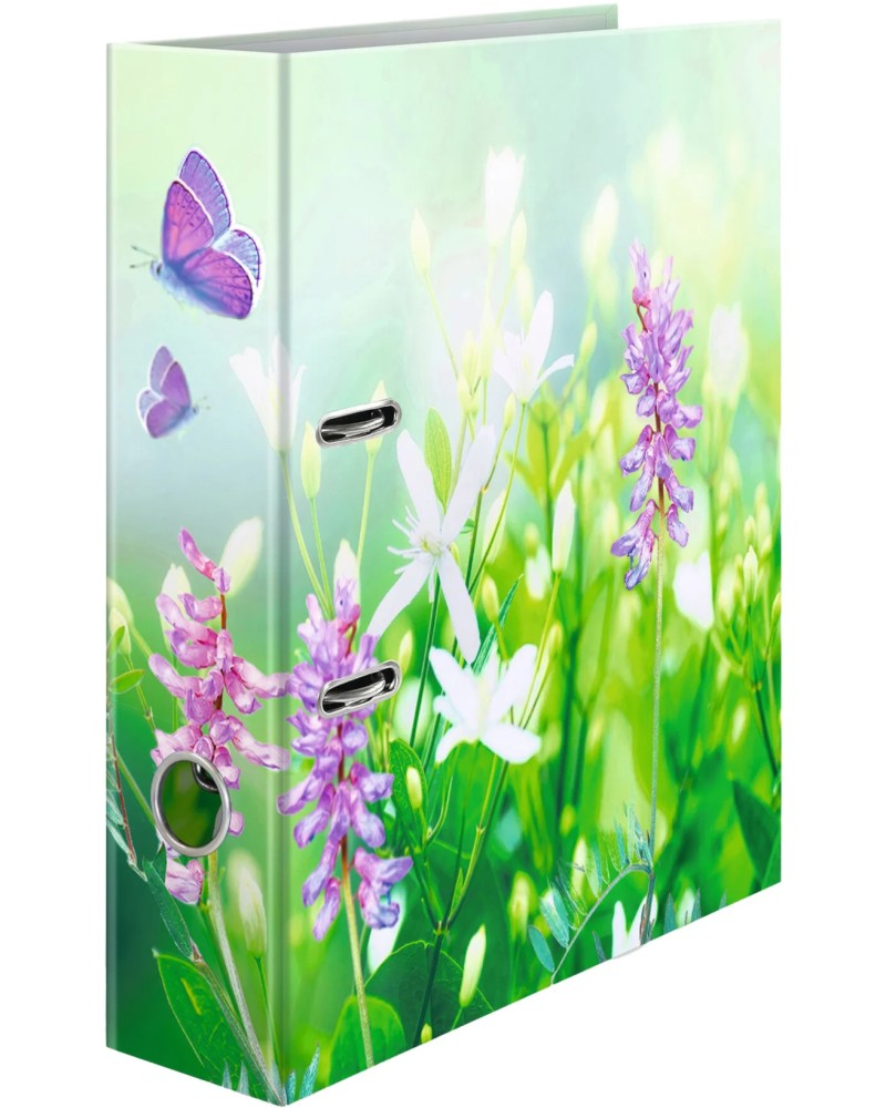 Класьор с 2 ринга HERMA - Диви цветя Класьор с 2 ринга HERMA - Диви цветя - За формат A4 и с широчина на гърба 7 cm от серията Flowers -