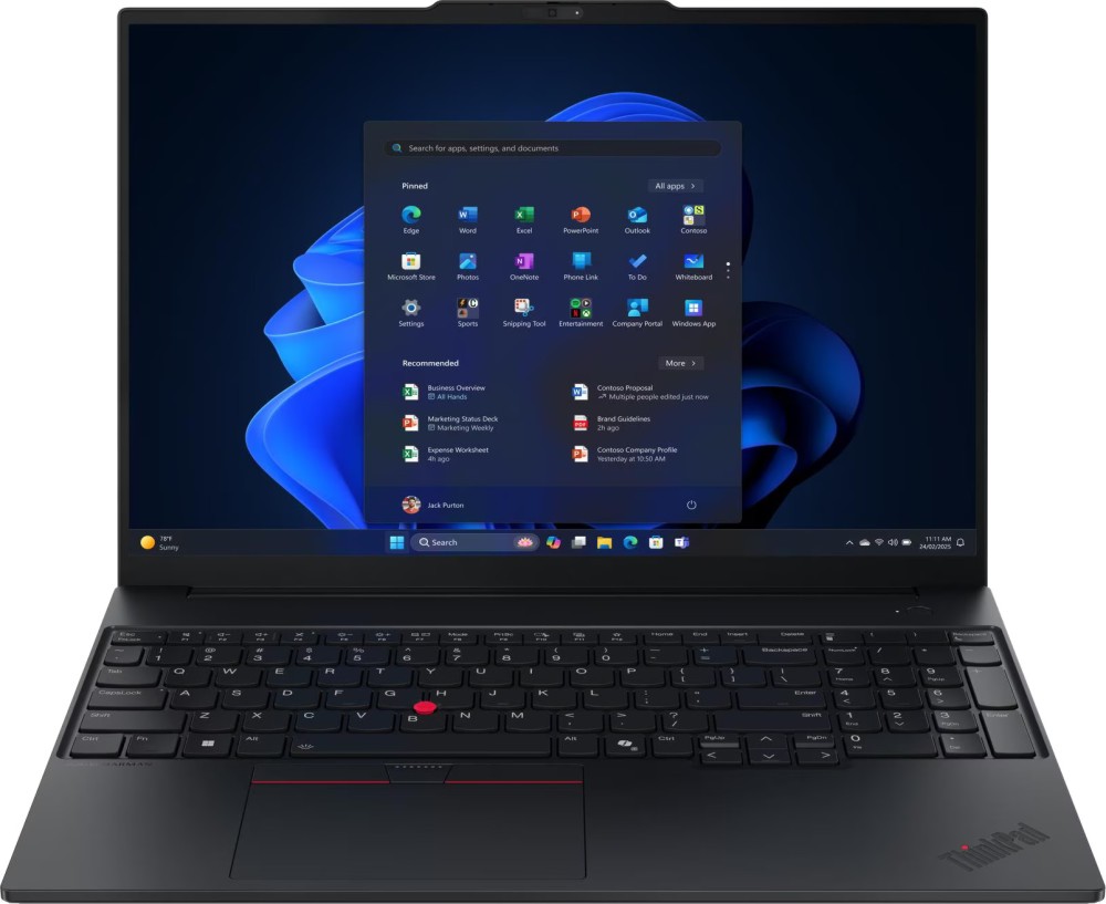 Лаптоп Lenovo ThinkPad E16 G3 Лаптоп Lenovo ThinkPad E16 G3 - Intel Core Ultra 7 255H 1.5 GHz, 16" IPS 1920 x 1200, 60 Hz, 16 GB RAM DDR5, 1 TB SSD, Windows 11 Pro -