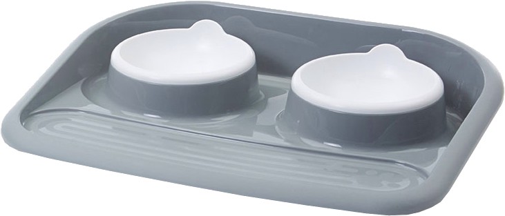 Комплект за хранене за кучета и котки Savic Butler Tray Комплект за хранене за кучета и котки Savic Butler Tray - 2 x 300 ml, с пластмасова табла - продукт