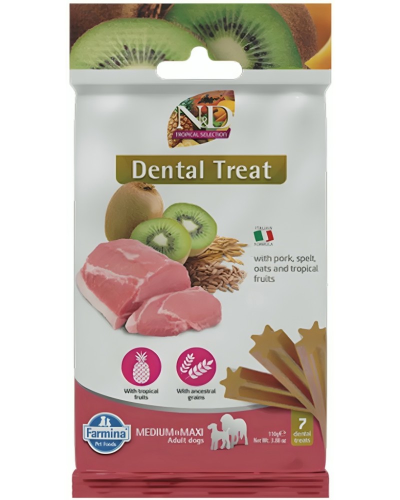     N&D Adult Medium & Maxi Dental Treat - 100 g,  , ,    ,   Tropical Selection,     ,  4  - 