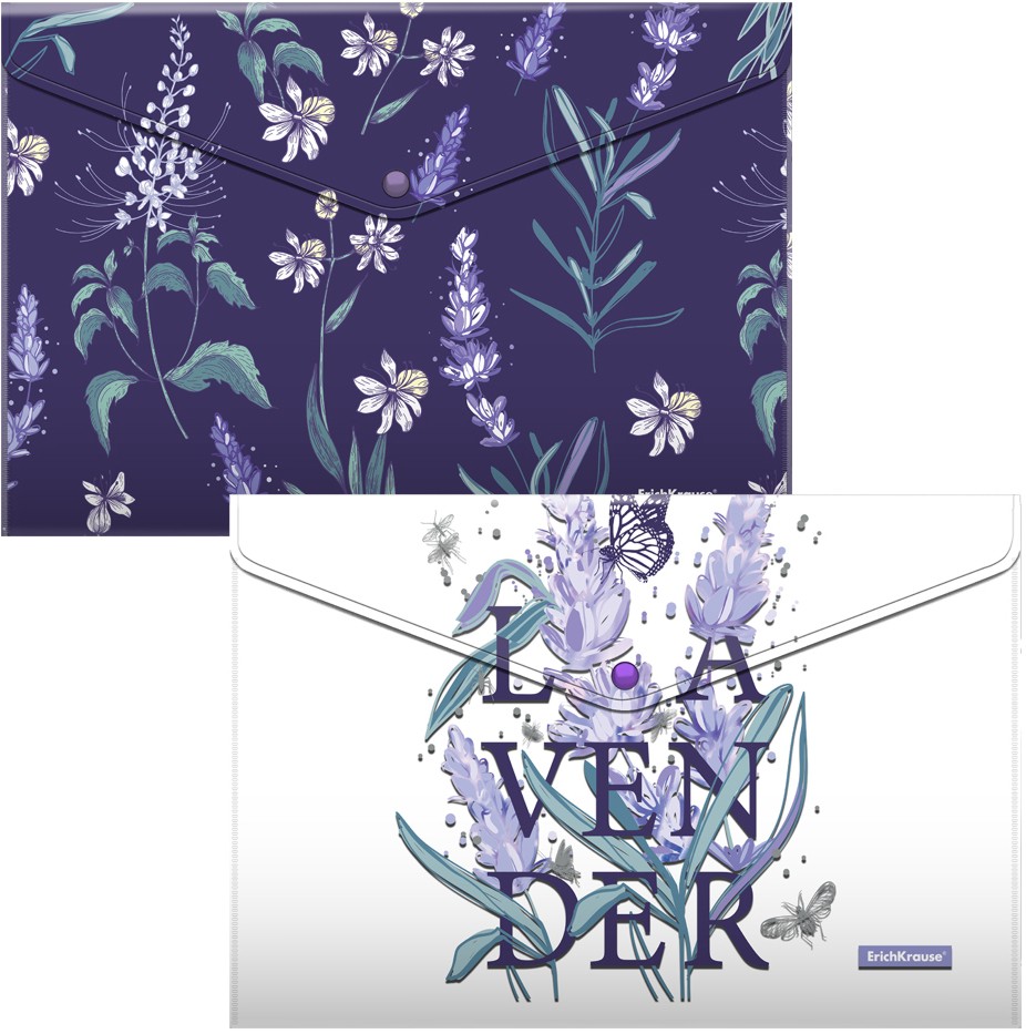 Папки с копче Erich Krause Папки с копче Erich Krause - 4 броя, за формат A4 от серията Lavender -