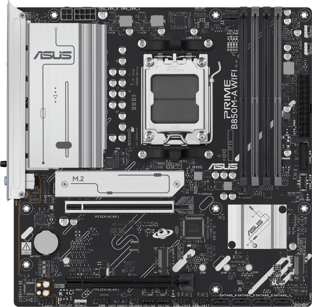 ����� ������ ASUS Prime B850M-A WIFI 6E - AMD AM5, AMD B850, DDR5, Micro ATX - 