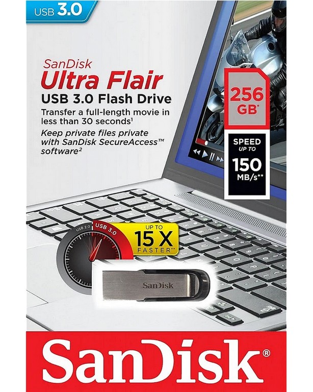 USB 3.0   256 GB SanDisk Ultra Flair - 