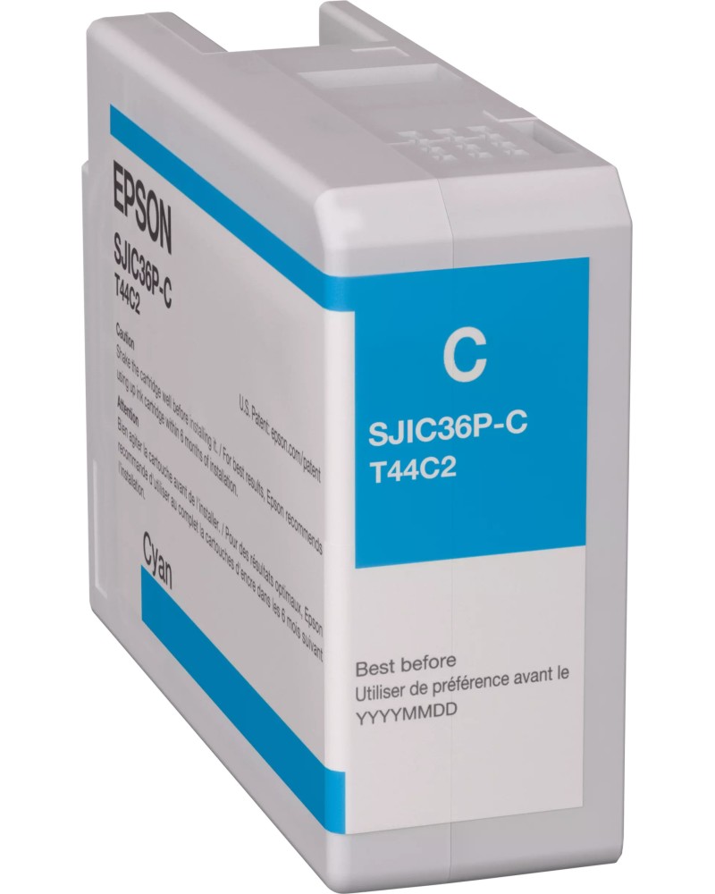 Касета с мастило Epson SJIC36P Cyan Касета с мастило Epson SJIC36P Cyan - 80 ml -