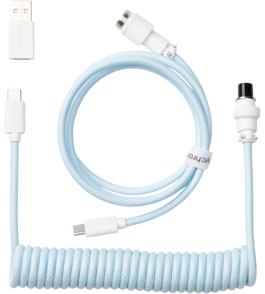 Кабел USB-C към USB-C Keychron Coiled Aviator Кабел USB-C към USB-C Keychron Coiled Aviator - 1.36 m -