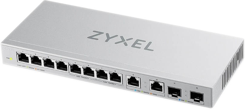  ZyXEL XGS1010-12 - 8 RJ-45 1000 Mbps , 2 RJ-45 2500 Mbps , 2 SFP+  - 