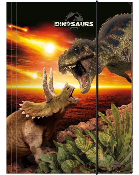 Папка с ластик Derform Папка с ластик Derform - За формат A4 от серията Dinosaurs -