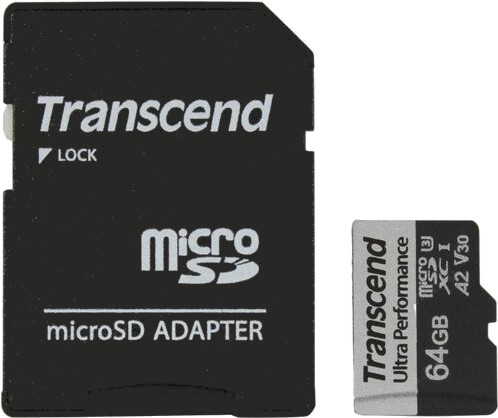 Micro SDXC   64 GB Transcend USD340S - Class 10, UHS-I U3, V30, A2,  SD  - 