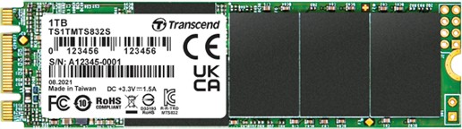 SSD памет Transcend 832S SATA III M.2 SSD памет Transcend 832S SATA III M.2 - 1 TB, четене 560 MB/s, запис 500 MB/s, 3D NAND -