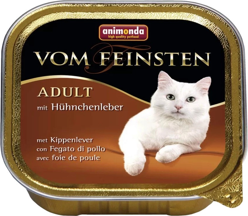 Пастет за котки Animonda Vom Feinsten Adult Пастет за котки Animonda Vom Feinsten Adult - 100 g, с пилешки дроб, от 1 до 6 години - храна
