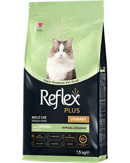 Хипоалергенна суха храна за котки за поддържане на уринарния тракт Reflex Plus Urinary Adult Хипоалергенна суха храна за котки за поддържане на уринарния тракт Reflex Plus Urinary Adult - 1.5 и 15 kg, с пилешко, за над 1 година - храна
