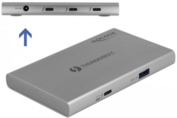 Thunderbolt хъб DeLock Thunderbolt хъб DeLock - 4 порта (3 x Thunderbolt, 1 x USB-A 3.2 Gen 2) -