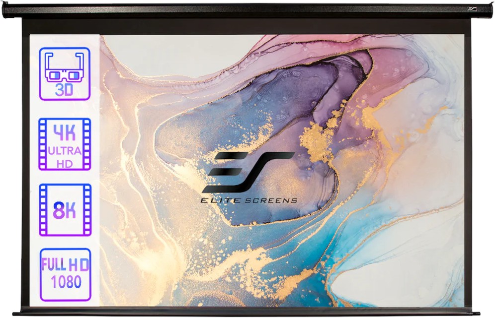 Електрически стенен екран за проектор Elite Screen Electric100H Spectrum Електрически стенен екран за проектор Elite Screen Electric100H Spectrum - 221 x 124 cm, 16:9, с дистанционно -