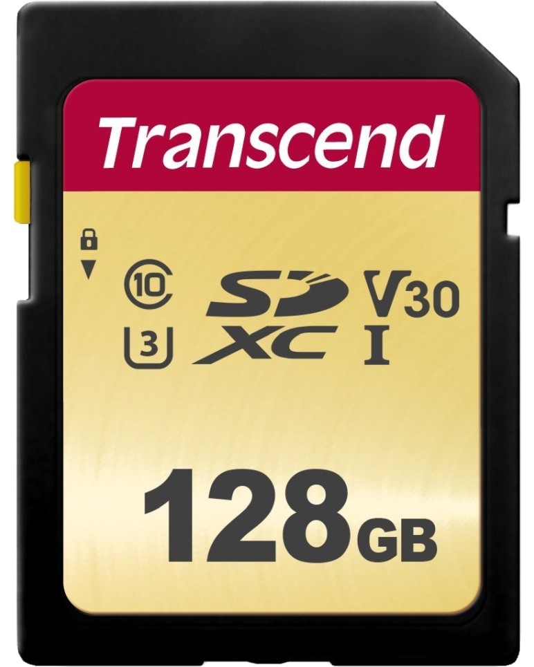 SDXC   128 GB Transcend SDC500S - Class 10, UHS-I U3, V30 - 