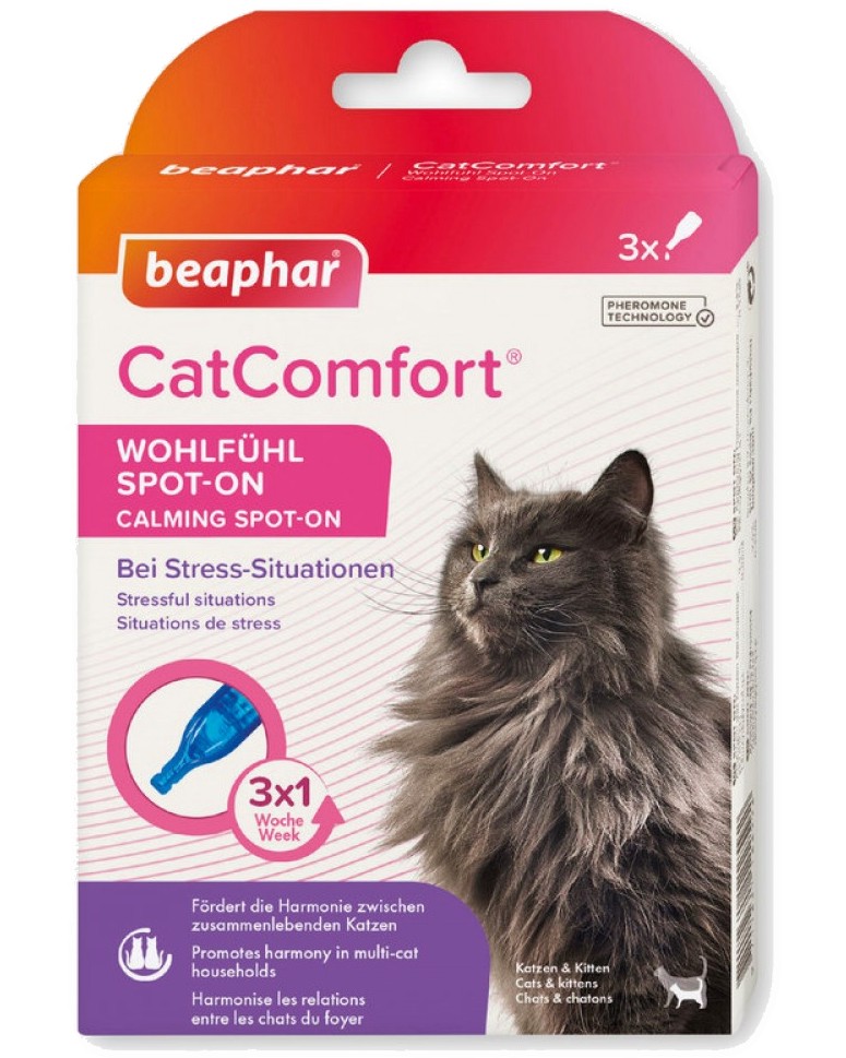       Beaphar Calming Spot-On - 3  x 55 ml,   CatComfort - 