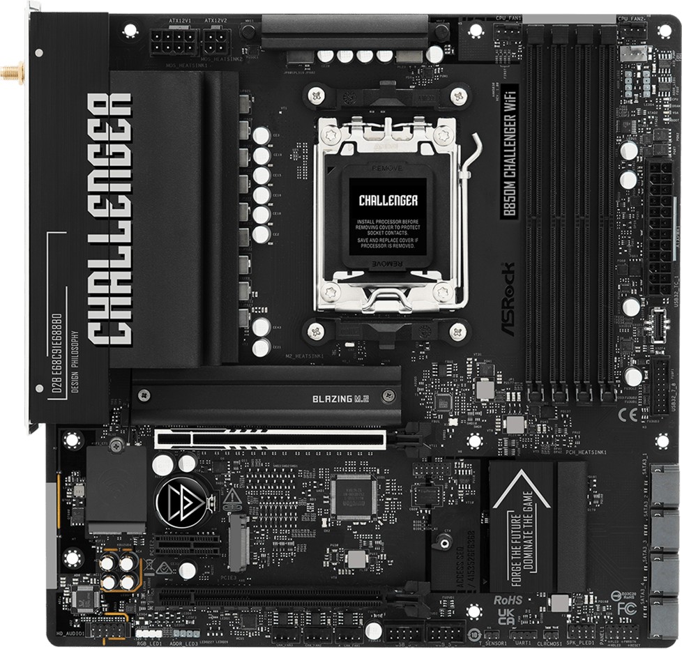 Дънна платка ASRock B850M Challanger WIFI Дънна платка ASRock B850M Challanger WIFI - AMD AM5, AMD B850, DDR5, Micro ATX -