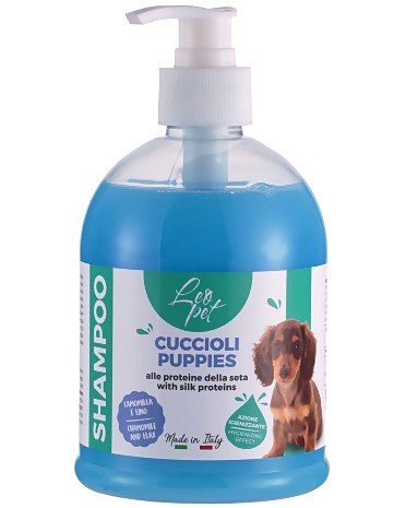 Шампоан за малки кученца Leopet Puppies Шампоан за малки кученца Leopet Puppies - 500 ml, с копринени протеини, лайка и лен - шампоан