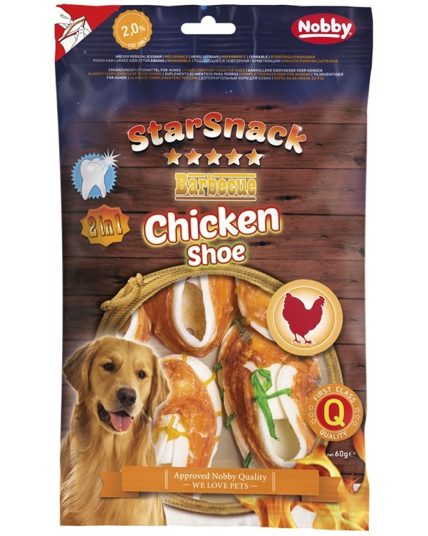    Nobby StarSnack Chicken Shoe - 60 g,  ,   Barbecue - 