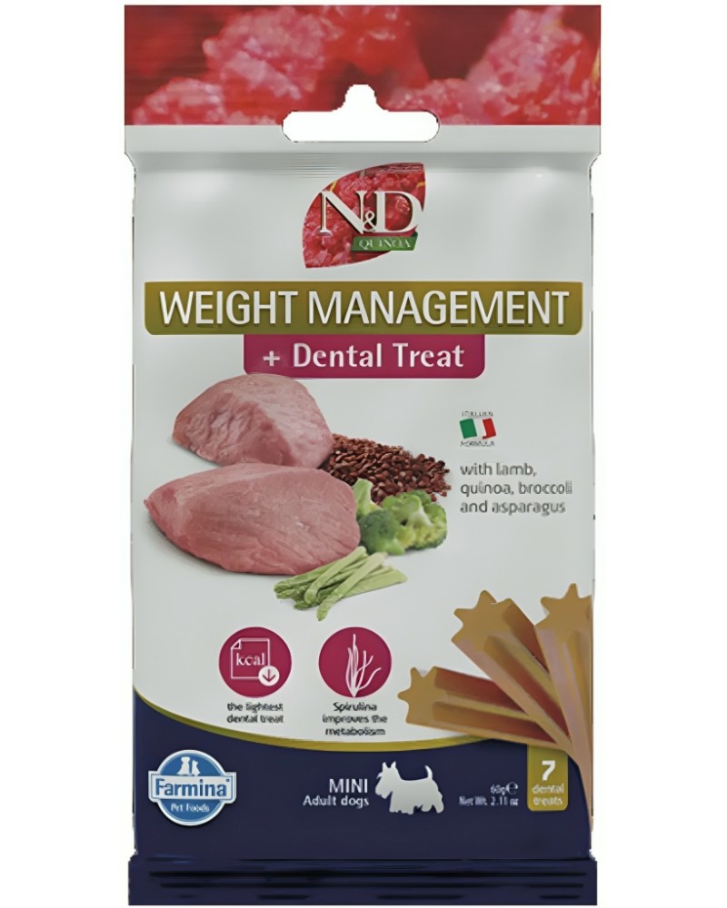         N&D Adult Mini Weight Management Dental Treat - 60 g,  , ,   ,   Quinoa,   ,  4  - 