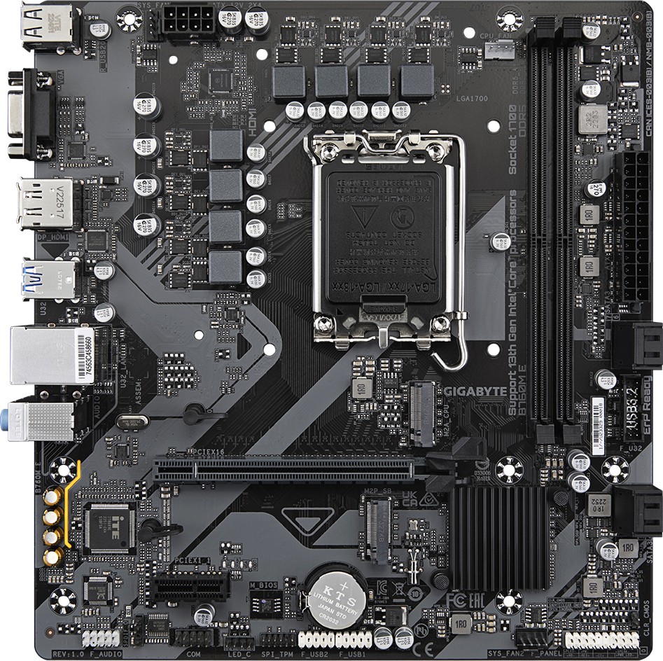 Дънна платка Gigabyte B760M E Дънна платка Gigabyte B760M E - LGA 1700, Intel B760, DDR5, Micro ATX -