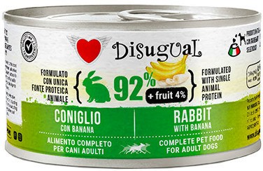 Пастет за кучета Disugual Пастет за кучета Disugual - 150 ÷ 6 x 400 g, със заешко и банани, от серията Fruit, в зряла възраст - храна