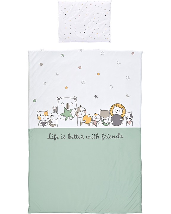 Бебешки спален комплект 3 части Lorelli Бебешки спален комплект 3 части Lorelli - За матрак 60 x 120 и 70 x 140 cm, от серията Happy Friends - продукт