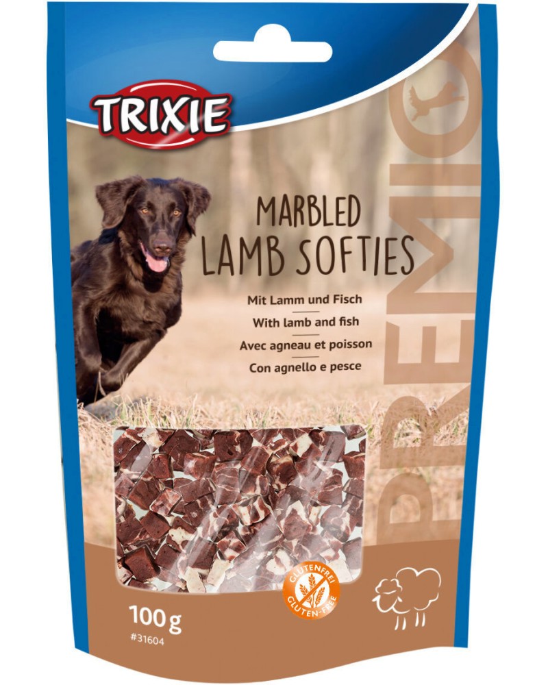 Лакомства за кучета Trixie Marbled Lamb Softies Лакомства за кучета Trixie Marbled Lamb Softies - 100 g, с агнешко и риба, от серията Premio - храна