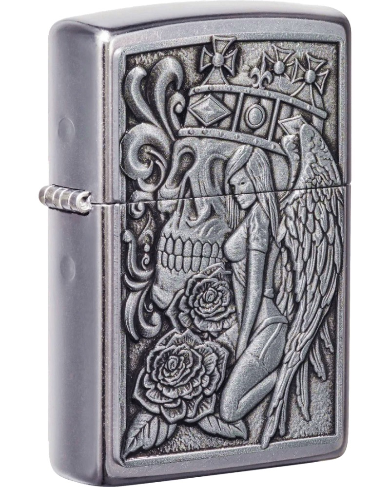 Ветроустойчива запалка Zippo Skull and Angel Emblem Design Ветроустойчива запалка Zippo Skull and Angel Emblem Design -