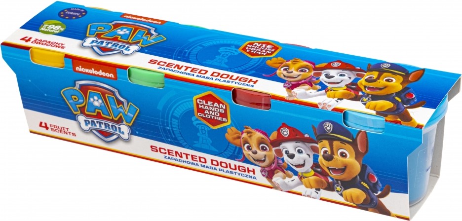 Моделин с плодов аромат Astra S.A. Paw Patrol Моделин с плодов аромат Astra S.A. Paw Patrol - 4 цвята x 100 g от серията Frutolina -