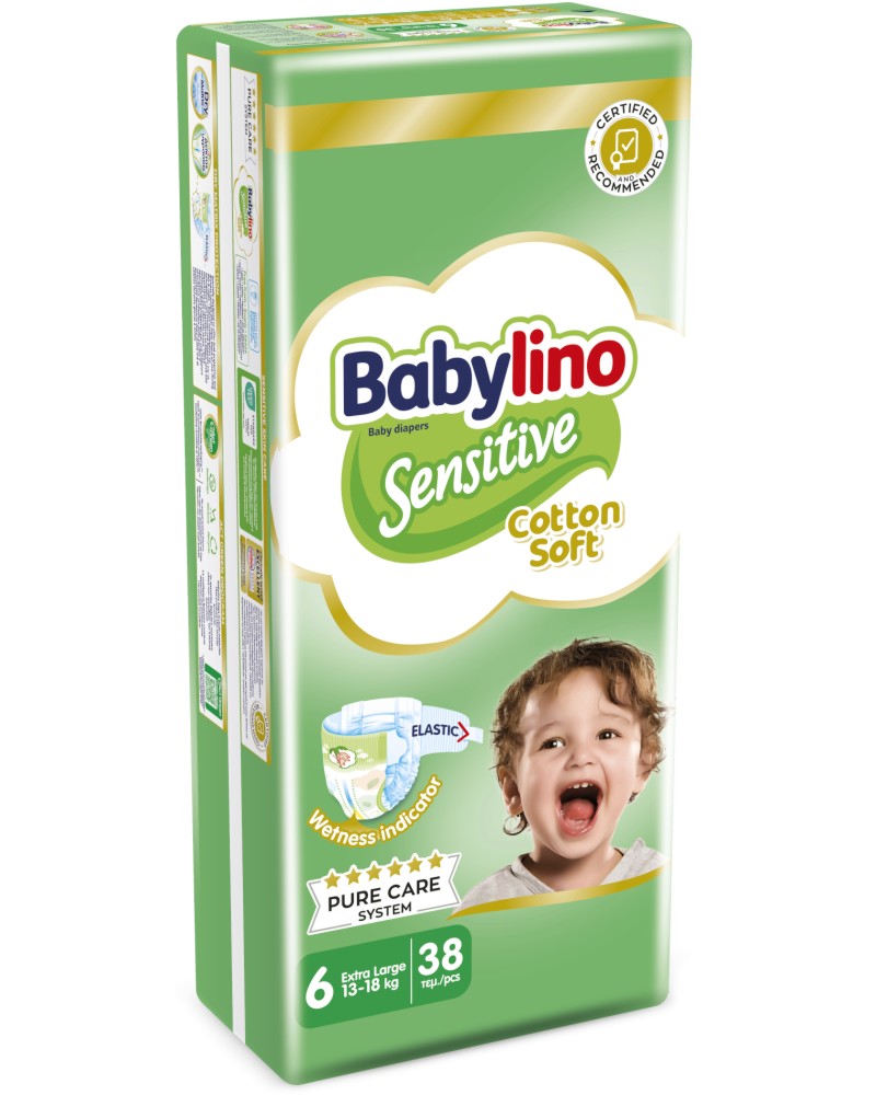  Babylino Sensitive Cotton Soft 6 Extra Large - 38 ,   13-18 kg - 