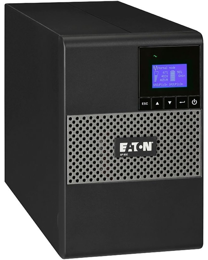 Непрекъсваемо токозахранващо устройство UPS Eaton 5P 1550i Непрекъсваемо токозахранващо устройство UPS Eaton 5P 1550i - 1550 VA, 1100 W, 12 V / 9 Ah, 8 x C13, USB, RS232, Line interactive -