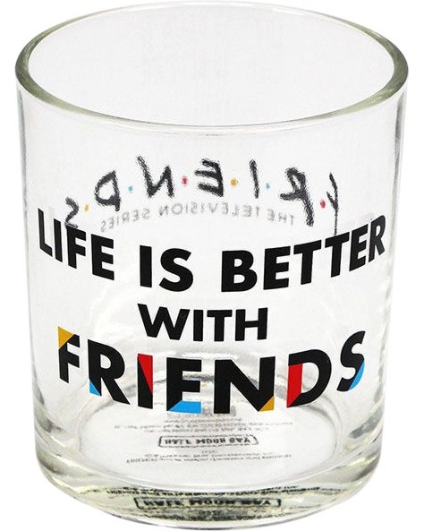 Стъклена чаша Paladone Life is Better with Friends Стъклена чаша Paladone Life is Better with Friends - 300 ml, на тема Приятели -