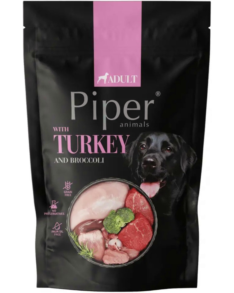 Паучове за кучета Piper Adult Паучове за кучета Piper Adult - 10 x 500 g, с пуешко и броколи, в зряла възраст - храна