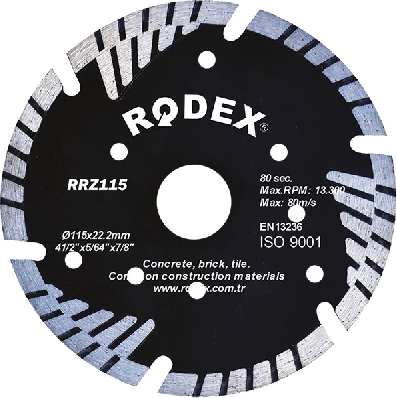       Rodex - ∅ 125 / 2.4 / 22.2 mm   Turbo - 