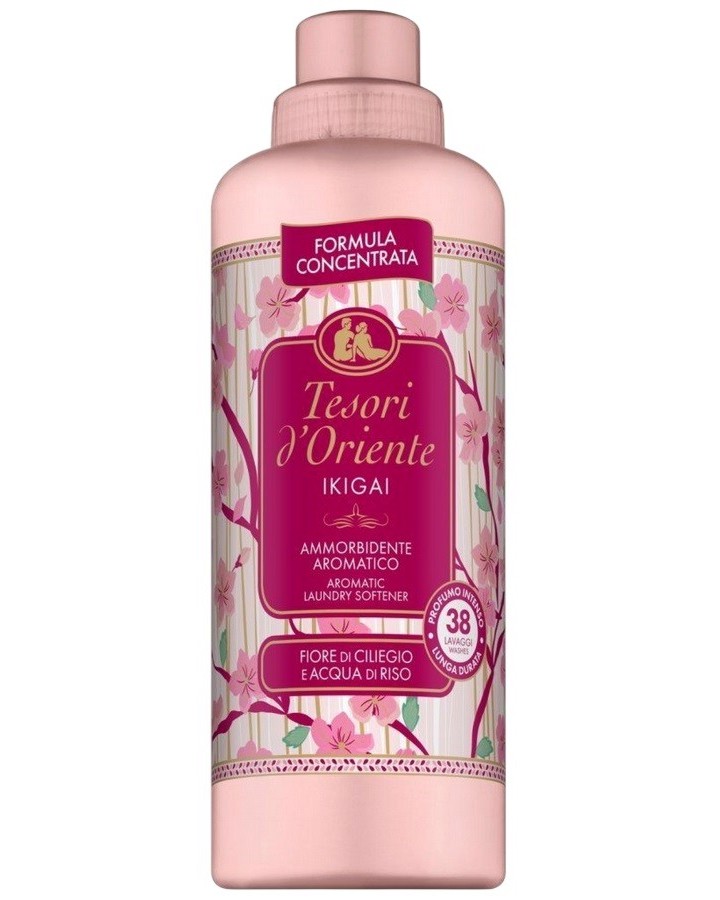 Омекотител за пране Tesori d'Oriente Ikigai Омекотител за пране Tesori d'Oriente Ikigai - 760 ml, с аромат на черешови цветове и оризова вода - омекотител
