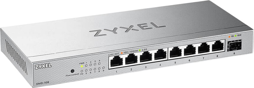 Суич ZyXEL XMG-108 Суич ZyXEL XMG-108 - 8 x 2.5 GbE RJ45, 1 x 10 GbE SFP+ -